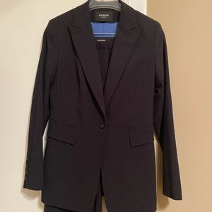 Gently Used Black/Blue Stripped Ladies Pants Suit